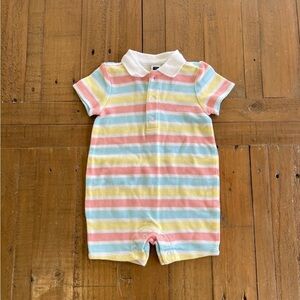 Janie and jack pastel striped polo romper